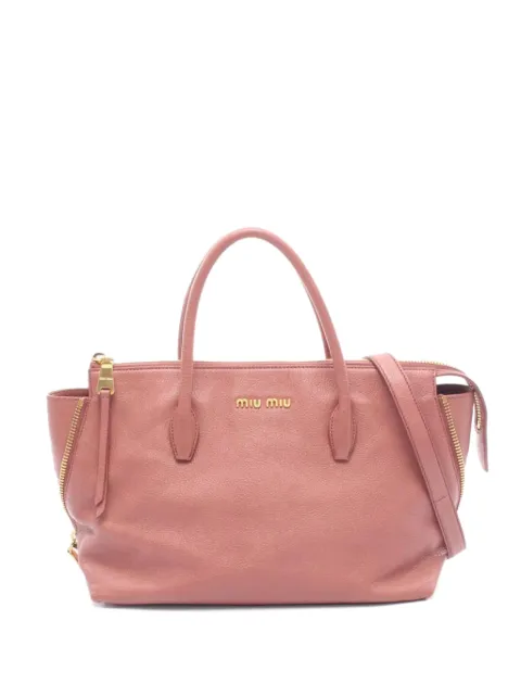 Miu Miu Pre-Owned 2000s Madras two-way tote bag Pink 1050181