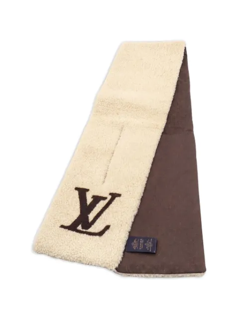 Louis Vuitton Pre-Owned 2023 shearling monogram scarf Neutrals 1038891AL3273