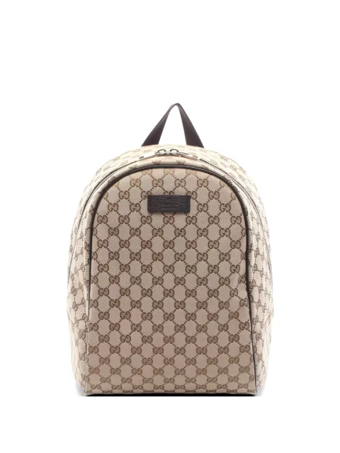 Gucci Pre-Owned 2010s GG canvas leather backpack Neutrals 1049443