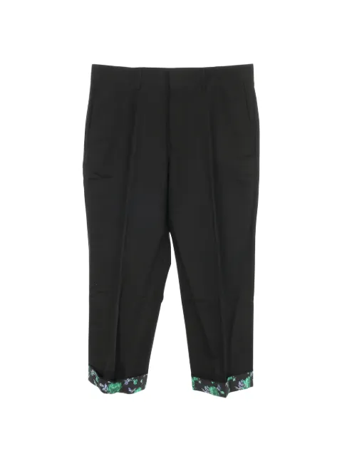 Christian Dior Pre-Owned 2010s floral-cuffs cotton trousers Black 1037567