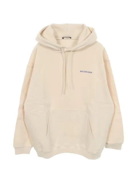 Balenciaga Pre-Owned medium fit logo hoodie Neutrals 1047221