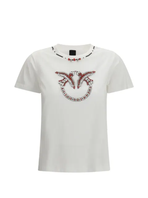 PINKO T-shirt with Love Birds jewel maxi embroidery White 107094A3C7