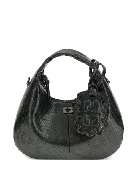 GANNI mini snake-effect shoulder bag Green B2070121