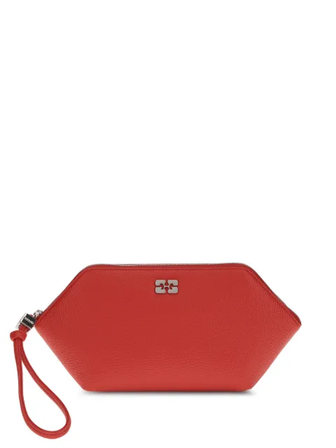 GANNI Bou grained logo makeup bag Red B3010255