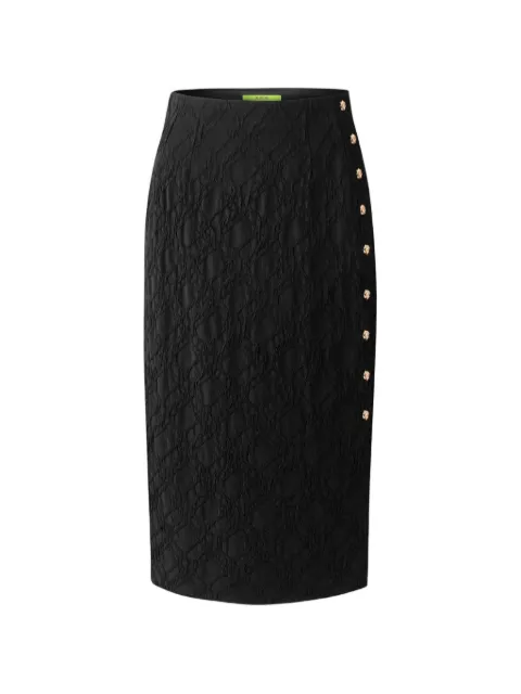 Shanghai Tang textured button skirt Black Z2WRS113AN