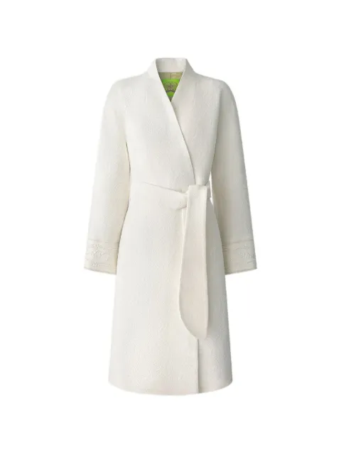 Shanghai Tang embroidered belted coat Neutrals Z2WRO106EE