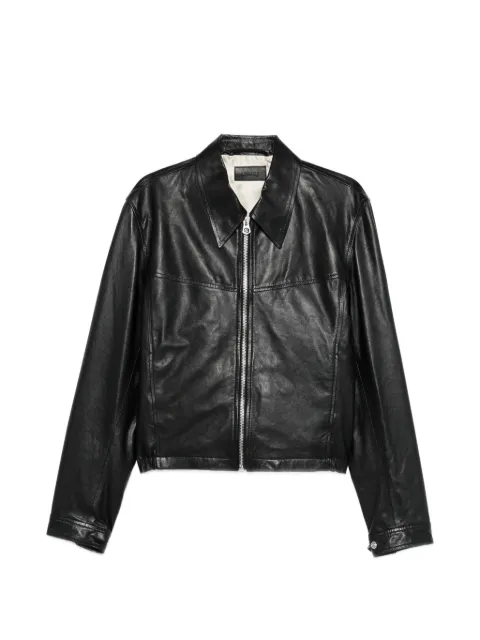 LEMAIRE biker blouson in leather Black OW1211LL0175