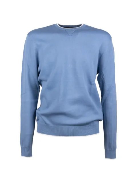 Peuterey ribbed trim crew-neck sweater Blue PEU550699012180