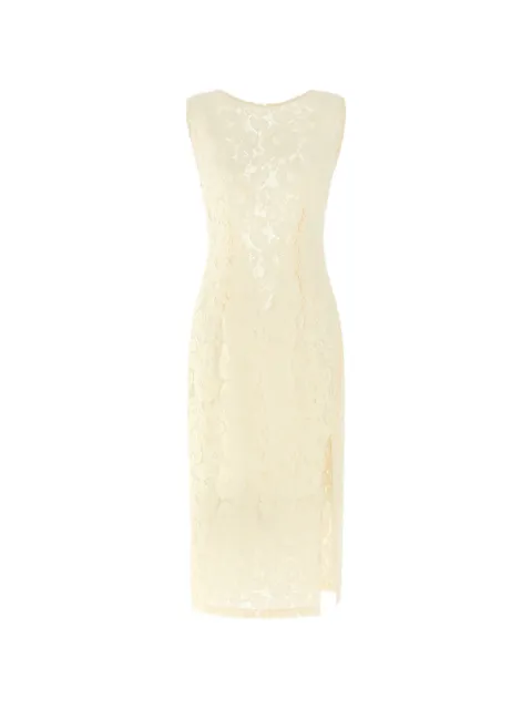 PINKO lace split midi dress White 106588A330
