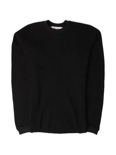 ABOUTBLANK raglan sleeve waffle T-shirt Black AB2026030