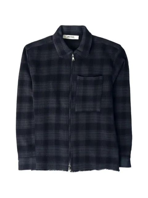 ABOUTBLANK plaid-pattern zipped shirt Black AB2026059