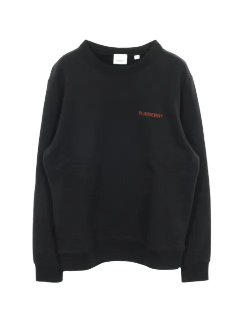 Burberry Pre-Owned embroidery crew neck sweatshirt Black 1046526