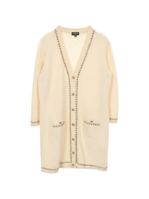 CHANEL Pre-Owned 1986-1988 Coco-mark buttoned cardigan Neutrals 1047430