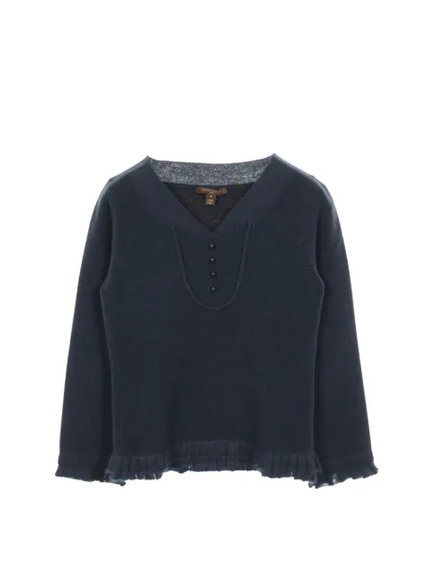 Louis Vuitton Pre-Owned 2010s V-neck sweater Blue 1035227