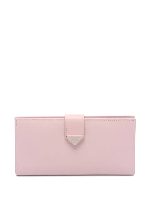 Prada Pre-Owned 2010s saffiano tab triangle logo bifold wallet Pink 1050213