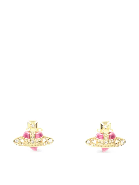 Vivienne Westwood Pre-Owned 2020s Diamante Heart earrings Gold 1049629