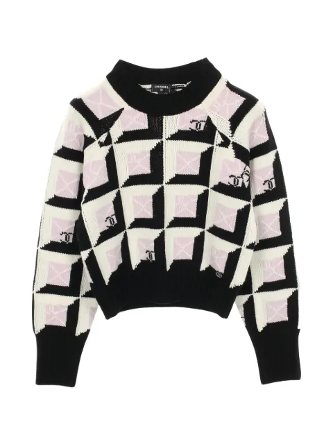 CHANEL Pre-Owned 1986-1988 Coco Mark sweater Black 1046300