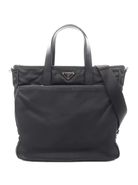 Prada Pre-Owned 2000s Nylon saffiano leather handbag Black 1049513