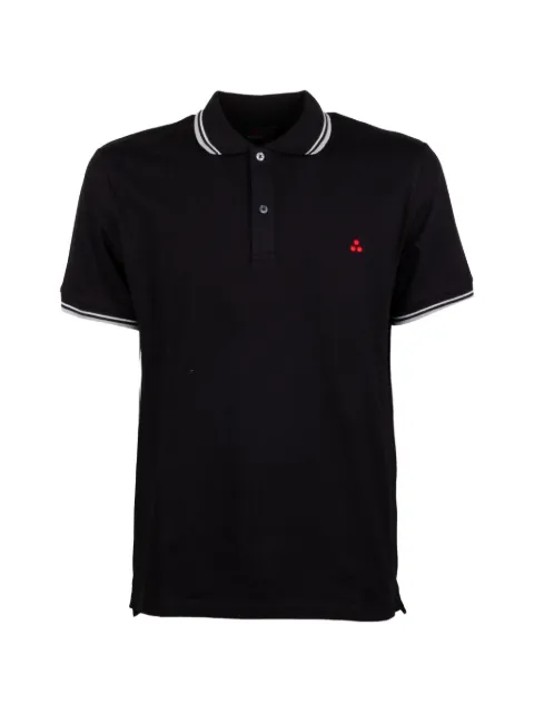 Peuterey striped trim polo shirt Black PEU546899011991