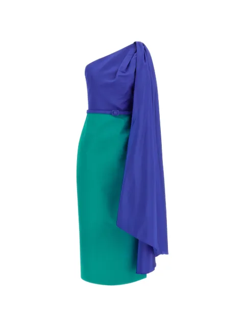 Carolina Herrera colour block one-shoulder dress Blue R2611N567SFA326