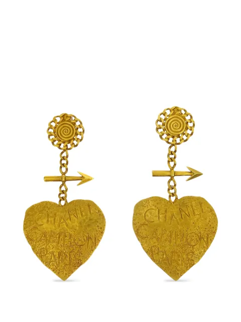 CHANEL Pre-Owned 1993 heart arrow earrings Gold 134785