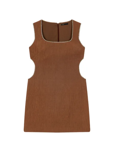 Maje crystal-embellished cut-out mini dress Brown MFPRO04878