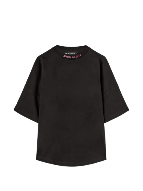 Palm Angels doubled-logo over T-shirt Black PMAA002C99JER0081032