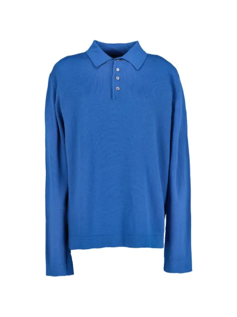 Kenzo Pre-Owned fine-knit polo top Blue W251121