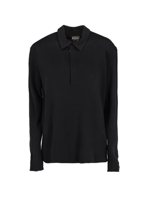 Gianfranco Ferré Pre-Owned concealed-fastening polo top Black W251129
