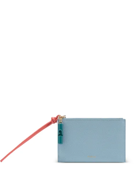 Furla Iride envelope zip leather clutch bag Blue WE00891ARE0001082