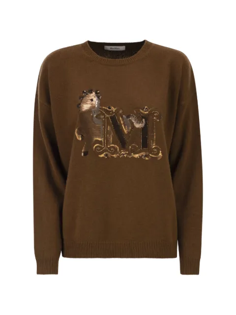 Max Mara monogram embroidered sweater Brown 2611361011600