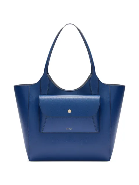 Furla Lea M flap leather tote bag Blue WB01941ARE0001007