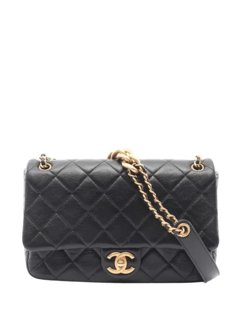 CHANEL Pre-Owned 2021-2026 CC Quilted Lambskin Single Flap shoulder bag Black 1YA95YTJLVGNKUHR