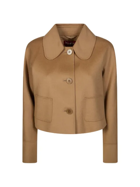Max Mara Triumph button-up collared cropped jacket Brown 2616081011600