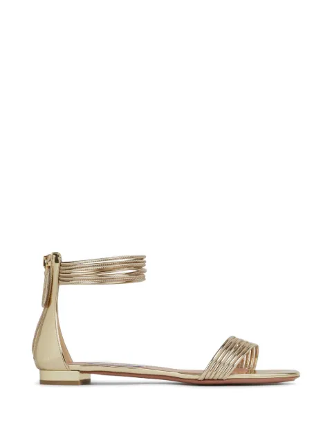Aquazzura Sway sandals Gold SWYFLAS0SSYSPECCHIOSHINY