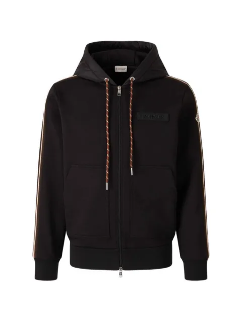 Moncler logo stripe hoodie Black L10918G00042899V4
