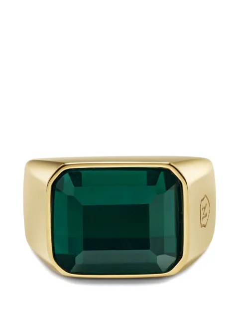 Nialaya Jewelry green zircon signet ring Gold MRING219