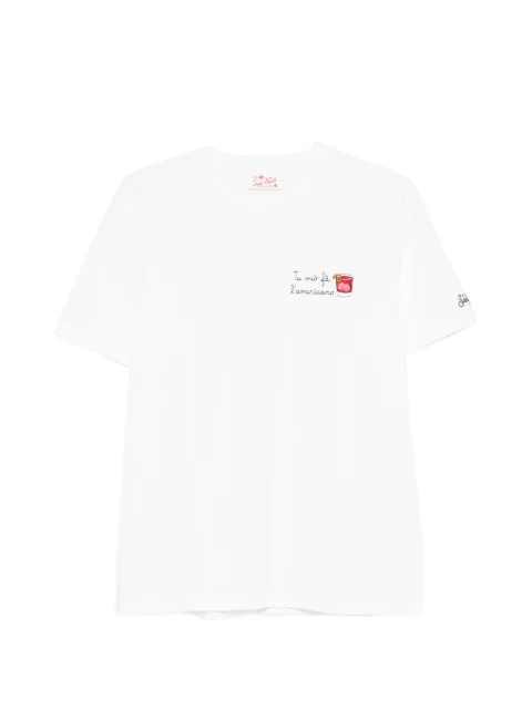 MC2 Saint Barth Portofino logo-embroidered T-shirt White POT000104410L