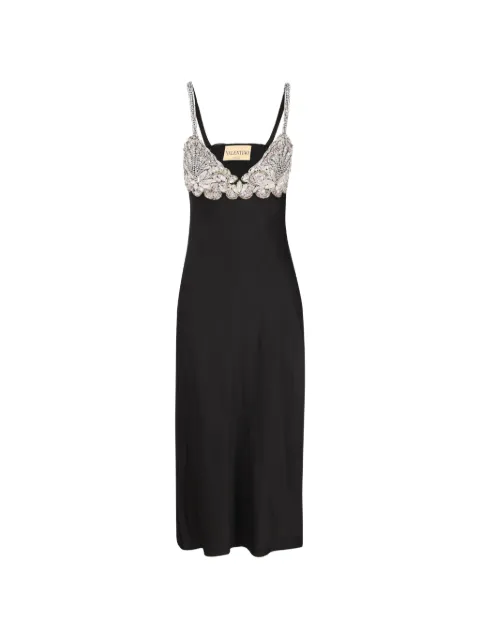 Valentino Garavani rhinestone-embellished slip dress Black BVAKF09VQ