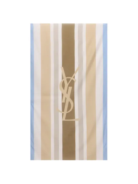 Saint Laurent YSL striped scarf White 8613833YT36