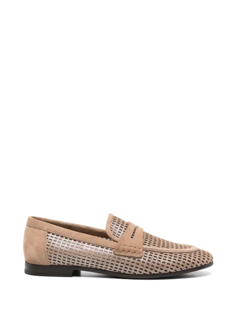Brunello Cucinelli perforated suede loafers Neutrals 261MZDVC3182