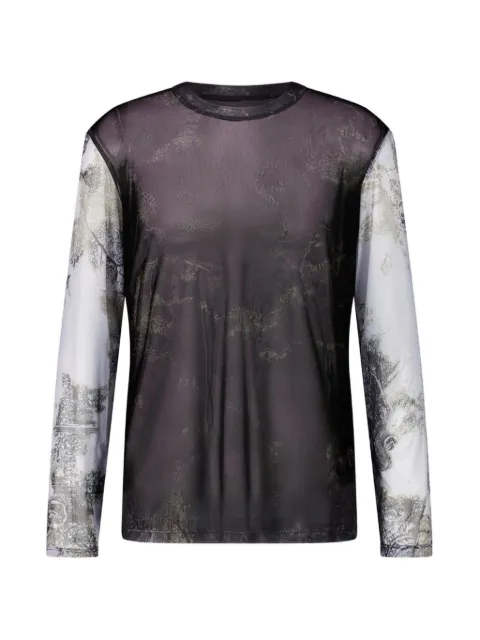LUEDER two-tone long-sleeve T-shirt Black LUEBENMESHLONGSLEEVETWOTONEBLK