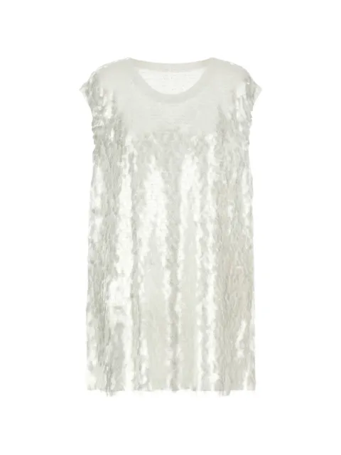 Norma Kamali Boyfriend sequin top White ST2246TQD42965