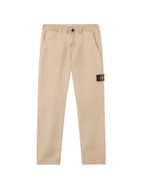 Stone Island 3100044 brushed organic cotton canvas 'old' effect trousers Neutrals L1S153100044S00WA