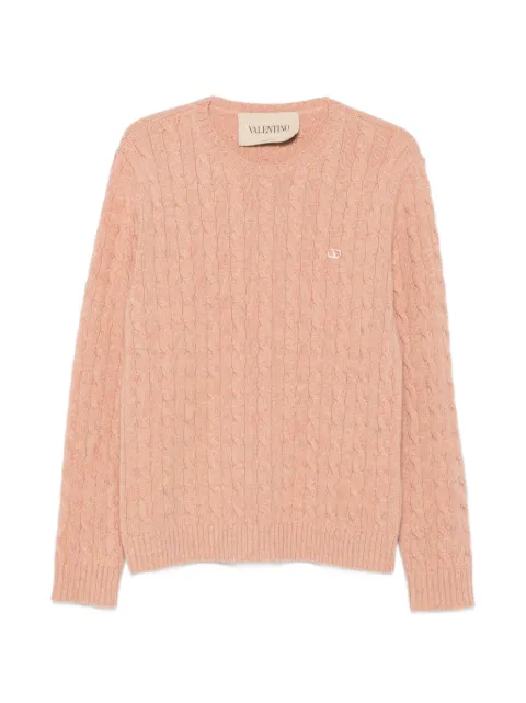 Valentino Garavani VLogo Signature cable-knit Pink 9V3KC38YBLG
