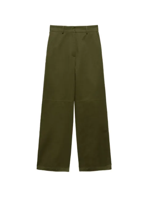 MSGM wide-leg panelled cotton trousers Green 3941MDP08257629