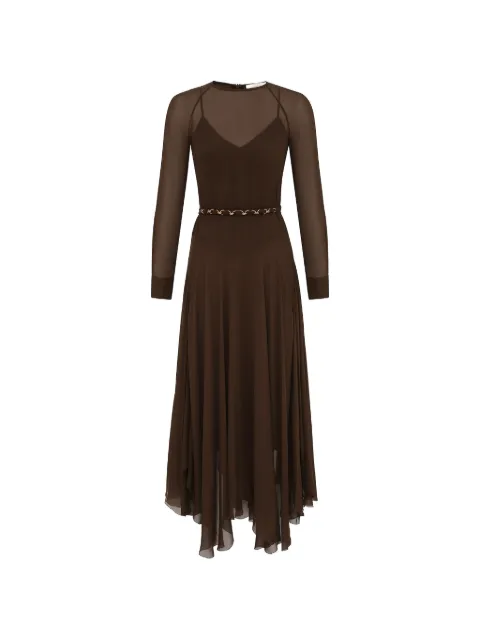 ZIMMERMANN Rebellion chain V-neck maxi dress Brown 7128DC261