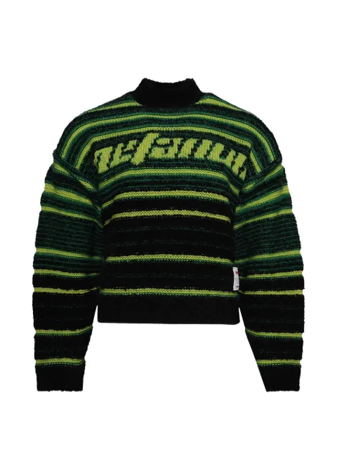 RRR123 striped roll-neck sweater Black METASW20
