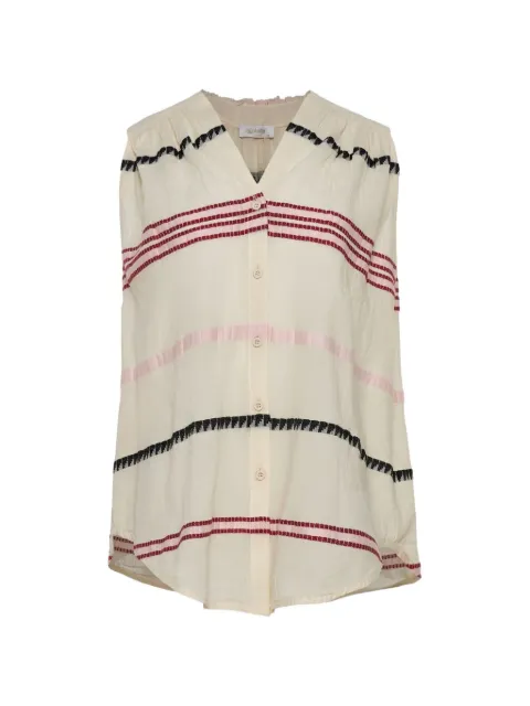 Devotion striped sleeveless shirt Neutrals 026064G