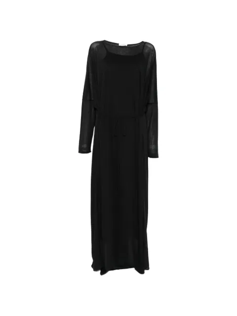 RUOHAN Soma drawstring long-sleeve maxi dress Black RE104SS26